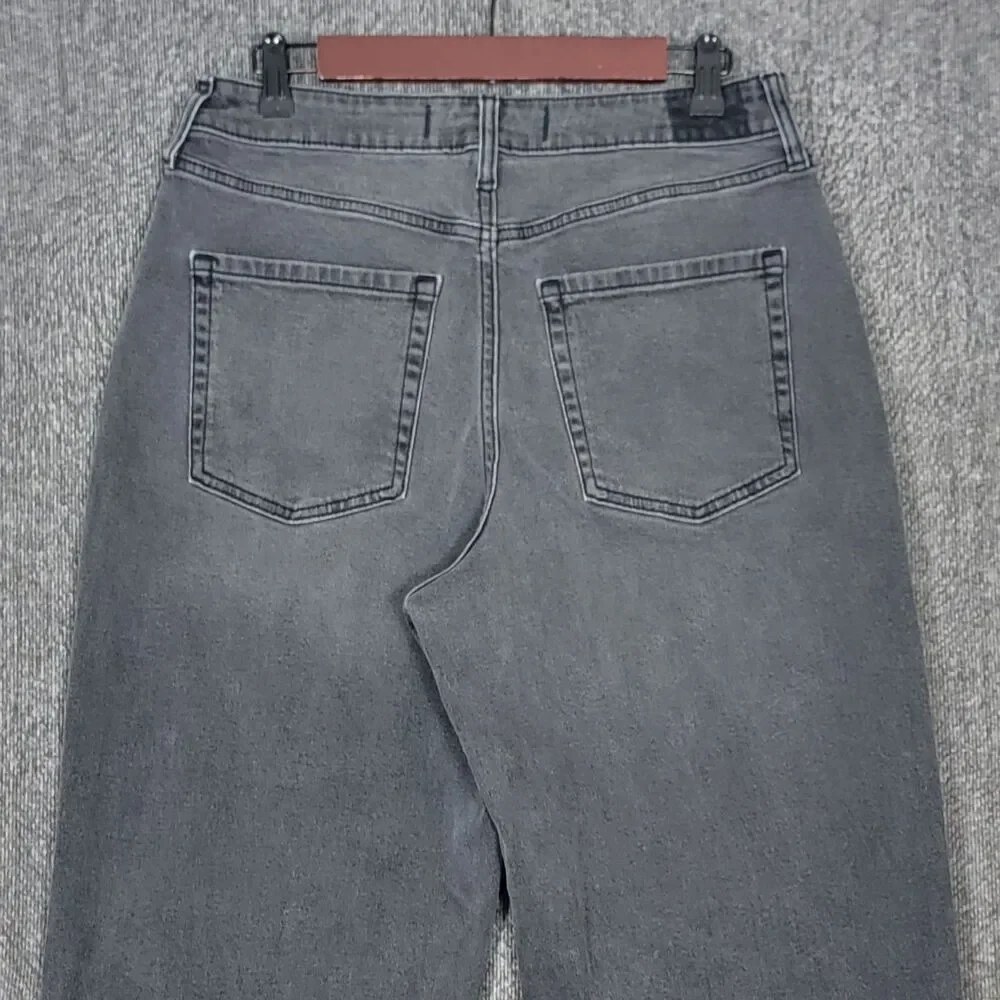 Hollister Jeans Womens 10S Gray Ultra High Rise Baggy Wide Leg Stretch Denim